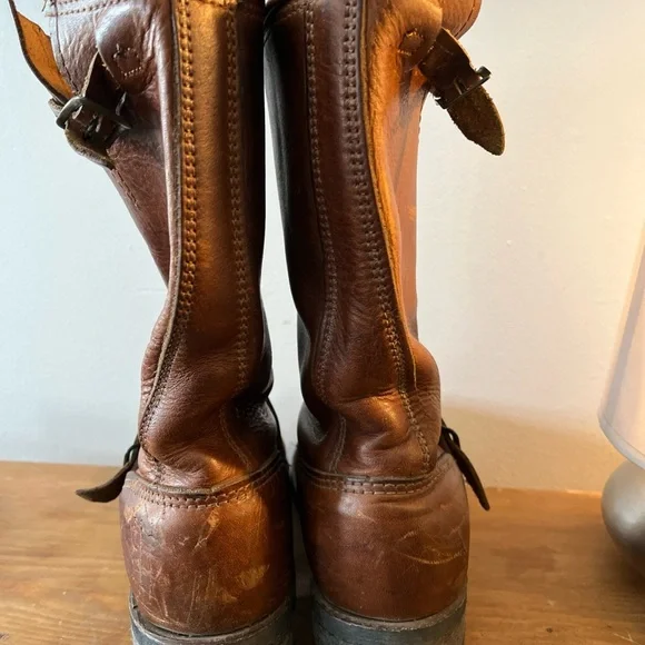 Carolina Brown Leather moto Boots - Picture 4 of 7